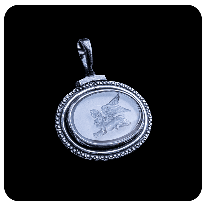 THE SPHINX, Intaglio Pendant, Quartz Stone