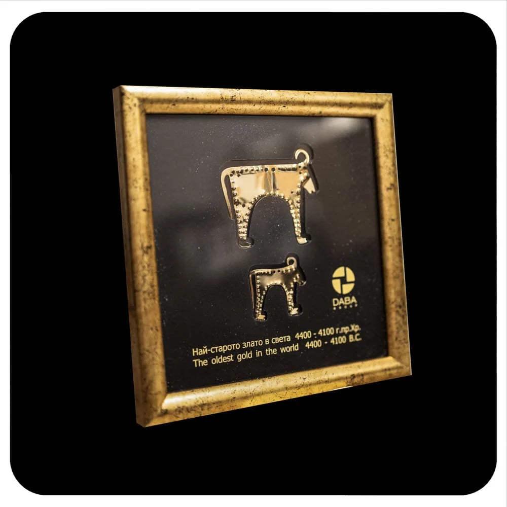 The oldest gold in the world - Gold Plated Big and Small Cow