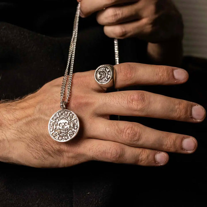 The Jolly Roger Bundle - Ring + Pendant + Leather Strap