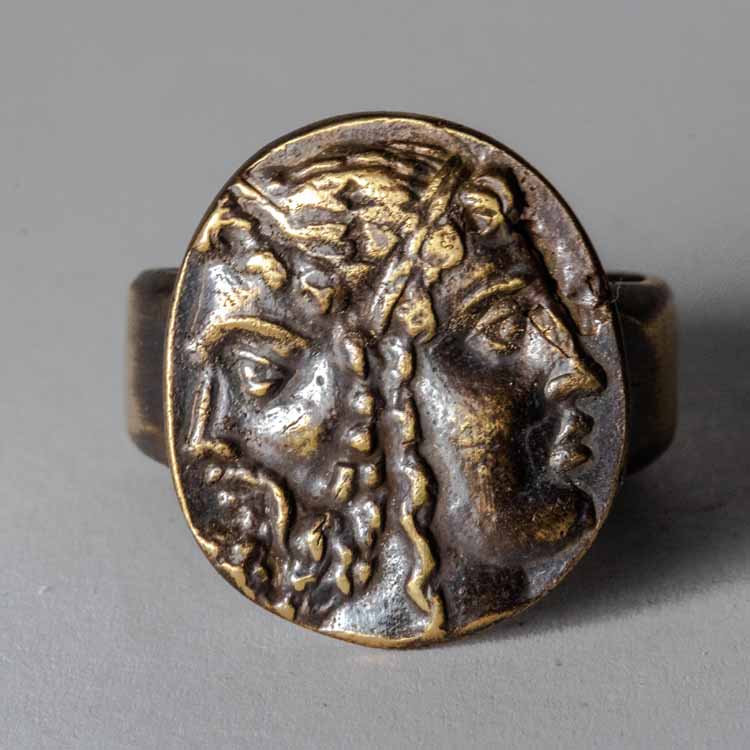 Twin face Greek gods