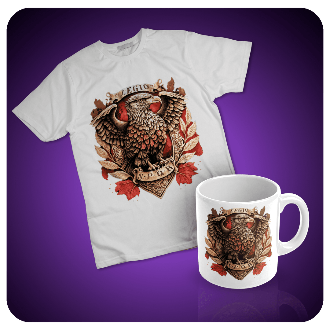 Legio SPQR, Roman Eagle T-Shirt and Mug - Set