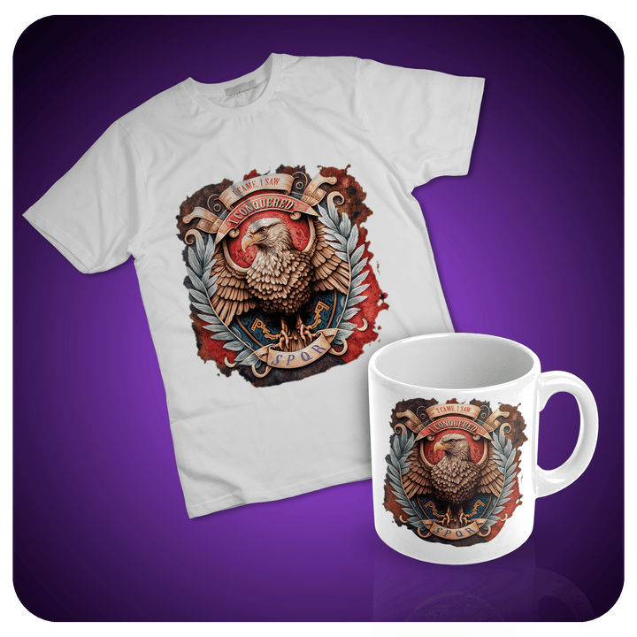I came, I saw, I conquered, Roman Eagle T-Shirt and Mug - Set