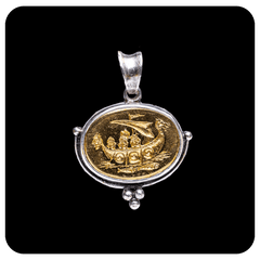 Silver and Bronze Coin Pendant Ver V - SPQR SHOP
