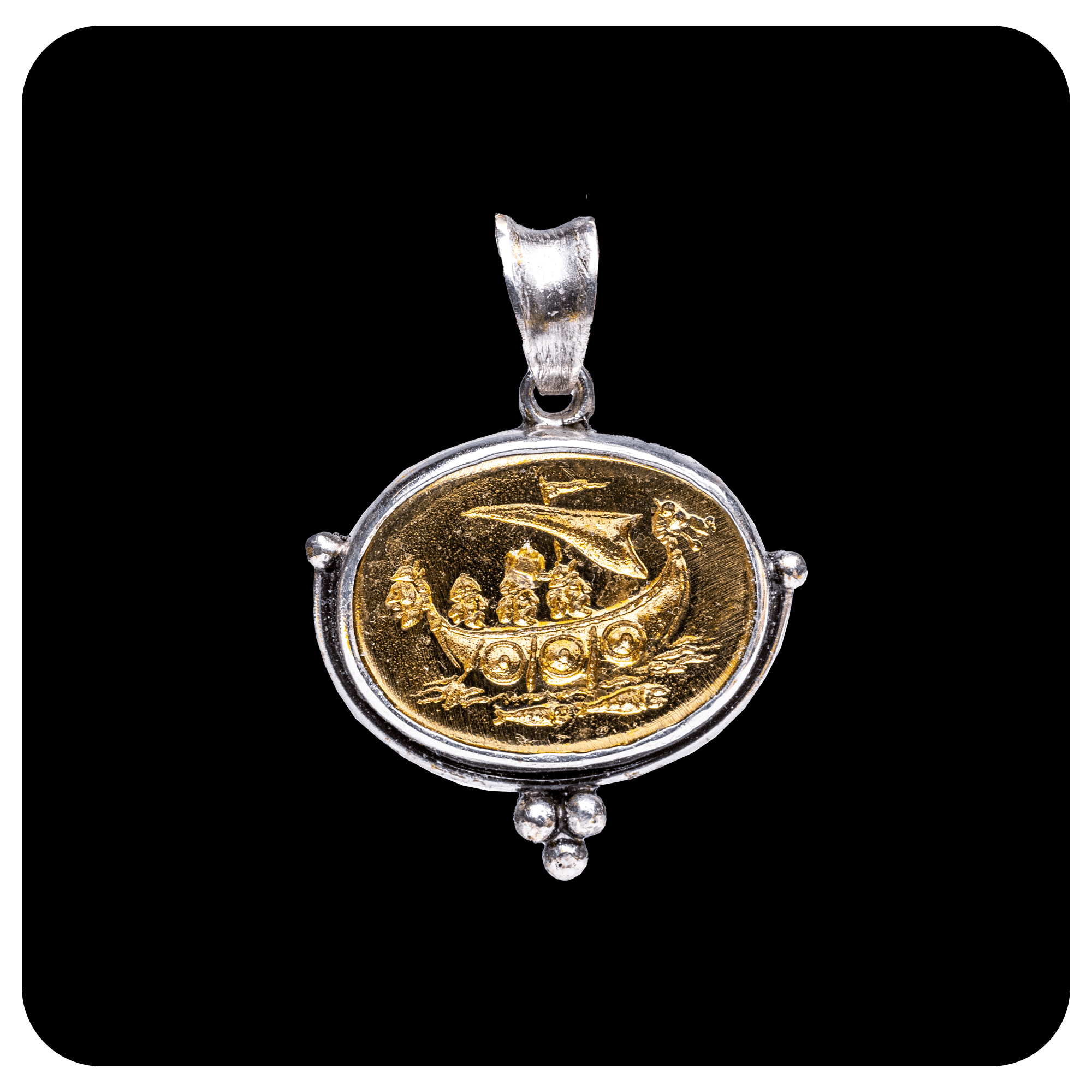 Silver and Bronze Coin Pendant Ver V - SPQR SHOP