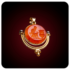 Pottery scene, Intaglio Pendant, Carnelian - SPQR SHOP