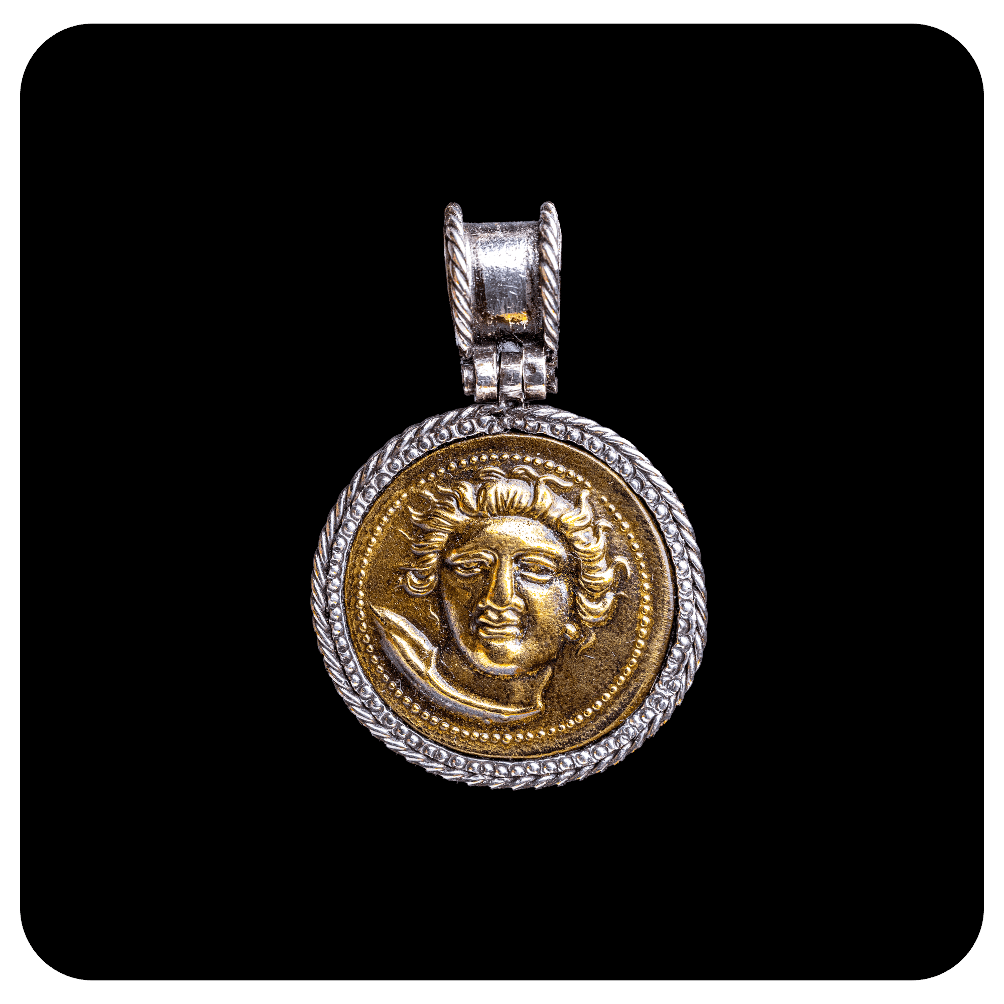 Silver and Bronze Coin Pendant Ver III - SPQR SHOP