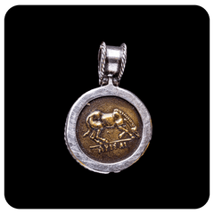 Silver and Bronze Coin Pendant Ver III - SPQR SHOP