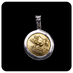 Silver and Bronze Coin Pendant Ver II - SPQR SHOP