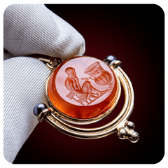 Pottery scene, Intaglio Pendant, Carnelian - SPQR SHOP