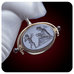 Angel and Woman, Intaglio Pendant, Topaz Stone - SPQR SHOP