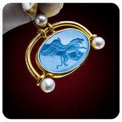 Winged Lion, Intaglio Pendant, Chalcedony - SPQR SHOP