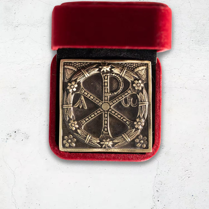 Chi-Rho Bronze Plaque