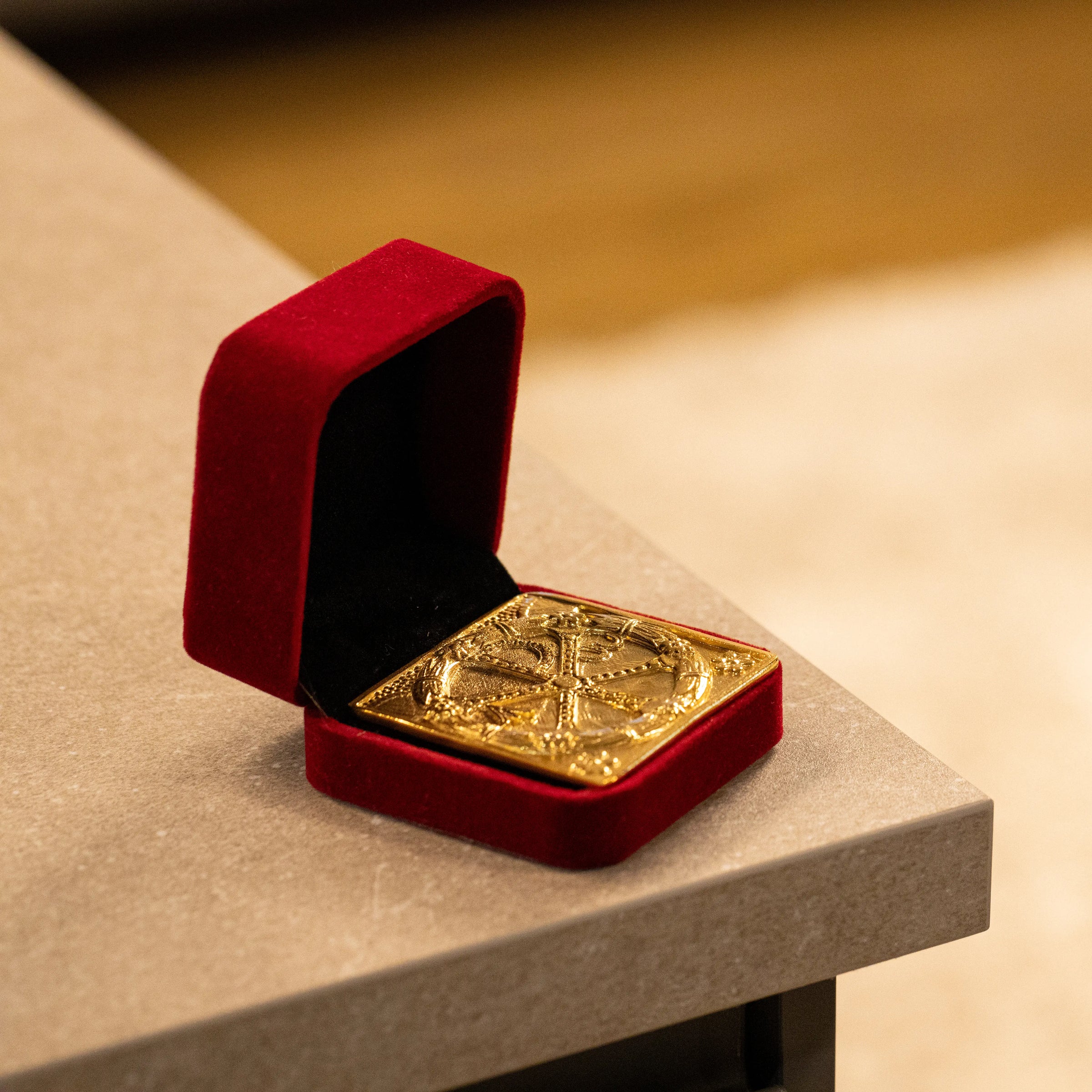 Chi-Rho Gold-Plated Plaque in Gold - SPQR SHOP