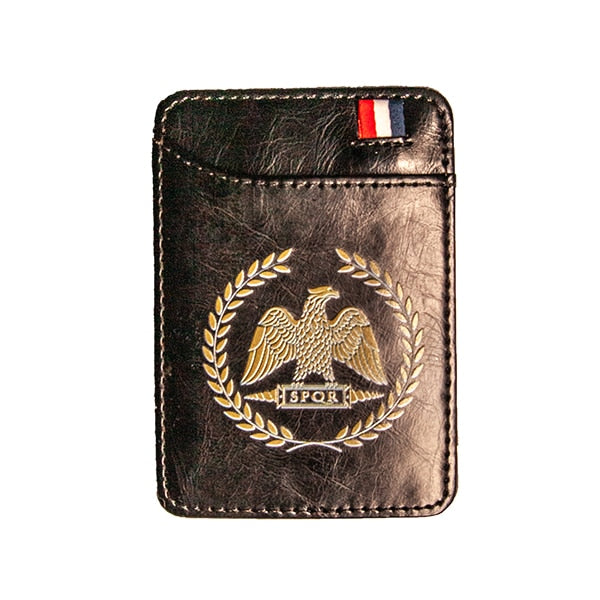 Black Leather Wallet - SPQR SHOP