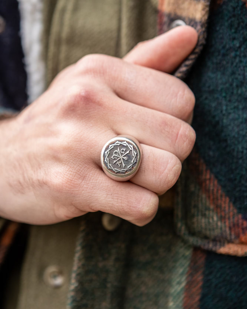 Chi - Rho III worn on hand - SPQR SHOP