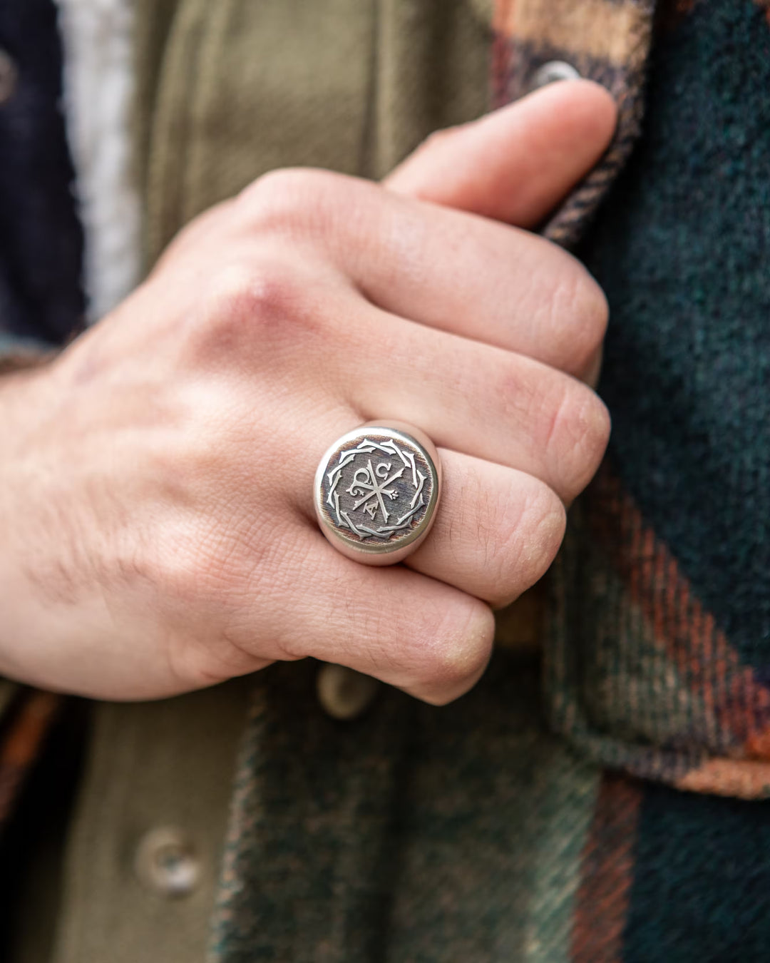 Chi - Rho III worn on hand - SPQR SHOP