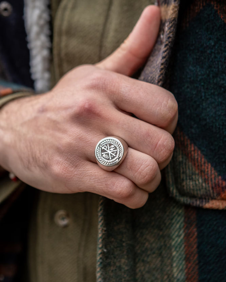 Chi-Rho Fish & Grape worn on hand - SPQR SHOP