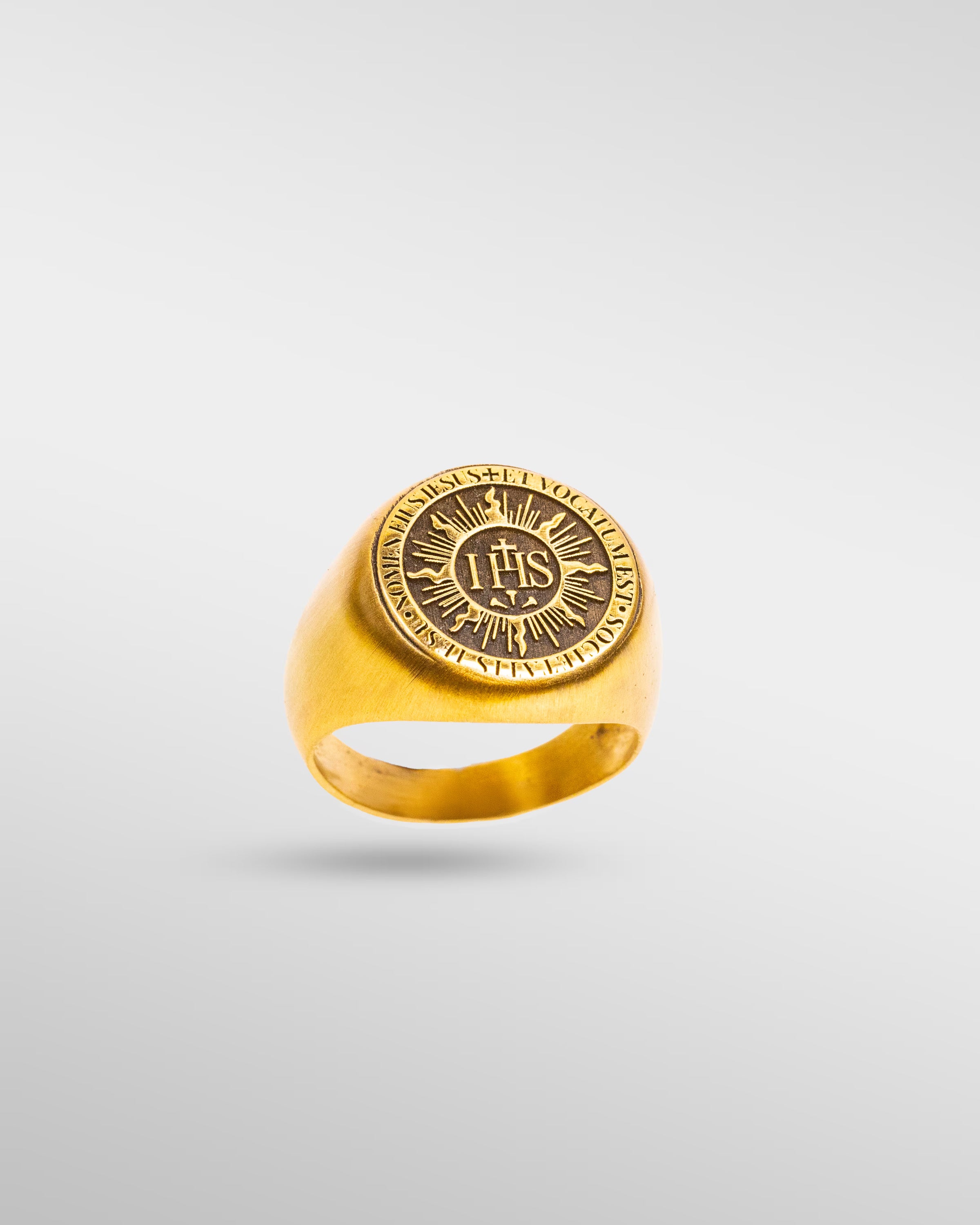 The Divine Name - IHS Ring in Gold - SPQR SHOP