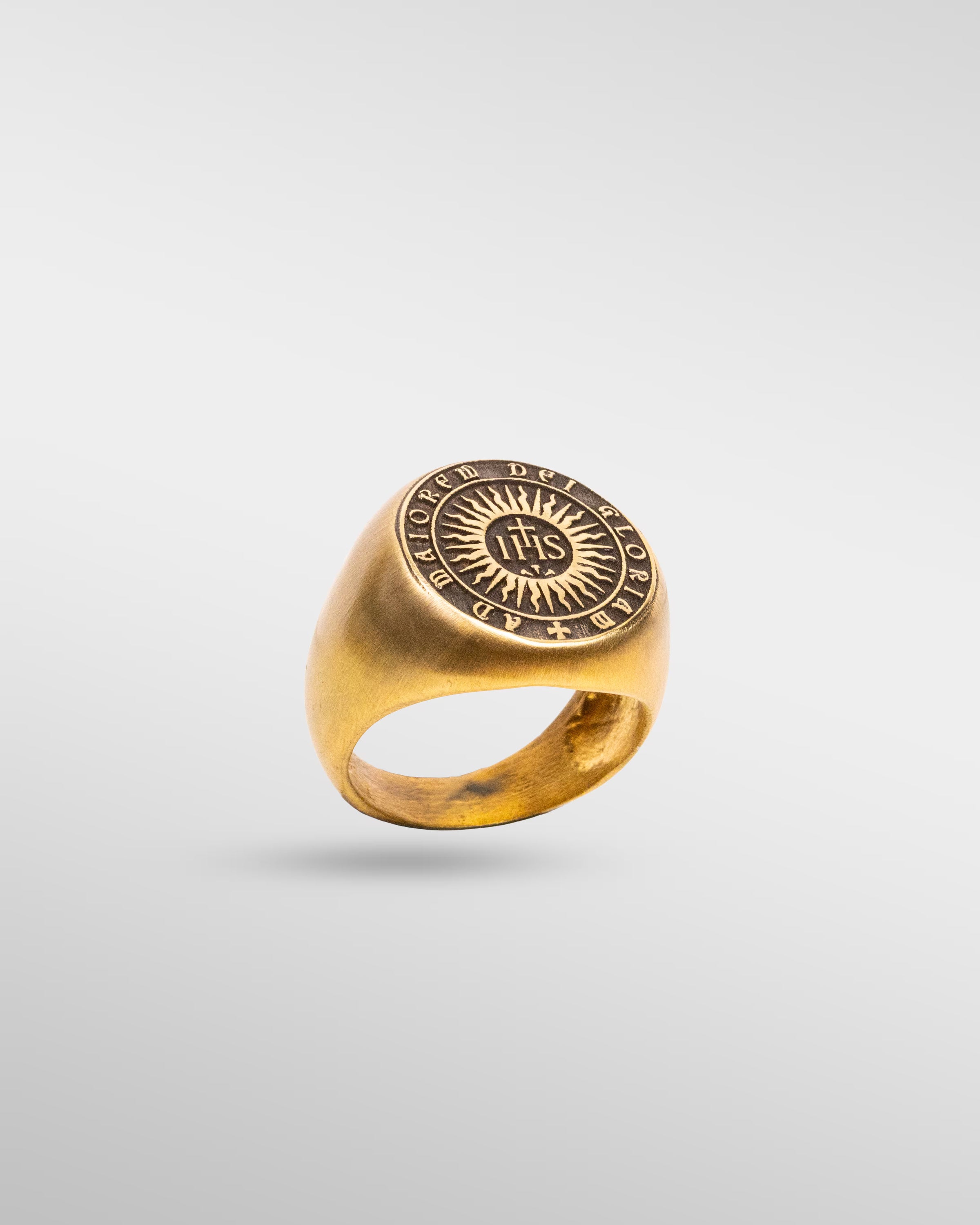 The Glory of God - IHS Ring in Gold - SPQR SHOP