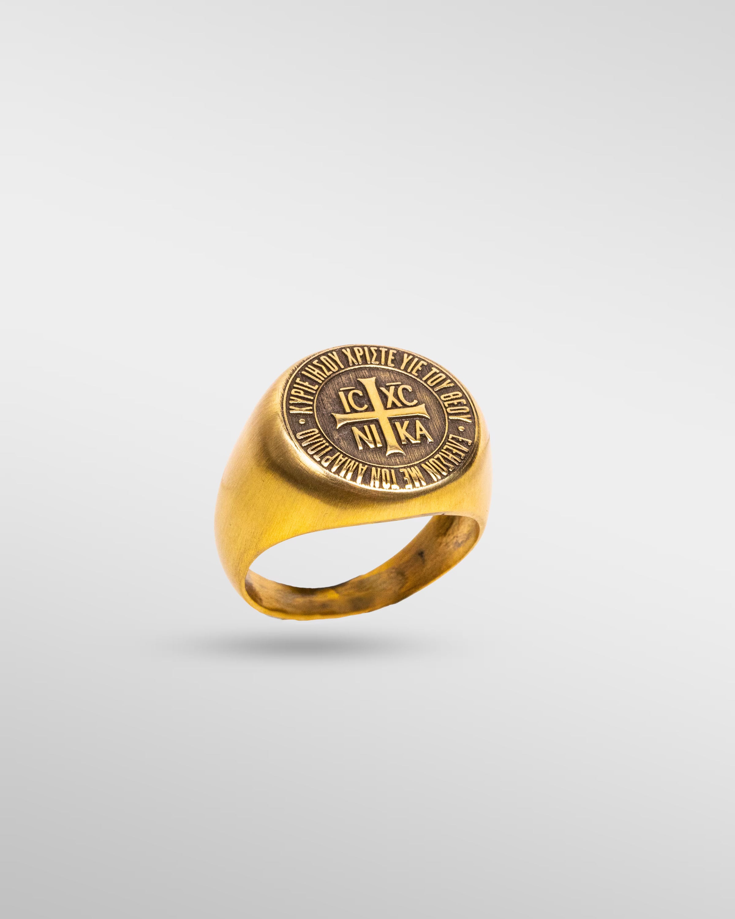 HOLY PROTECTION RING – IC XC NIKA in Gold - SPQR SHOP