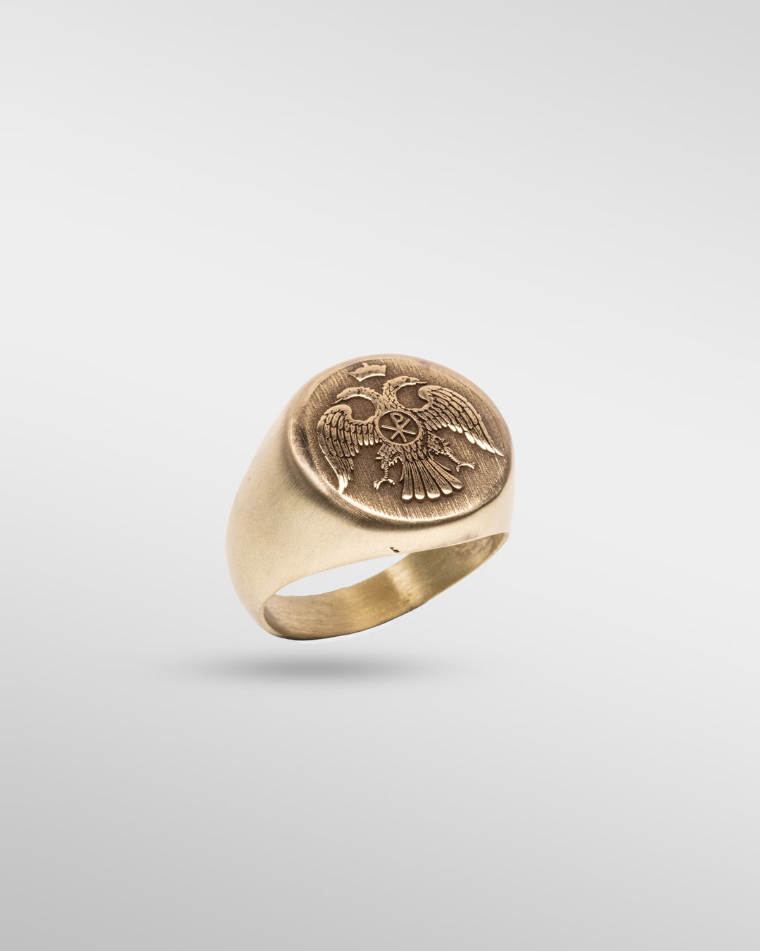 IMPERIAL CHI-RHO RING – THE DOUBLE-HEADED EAGLE in Bronze - SPQR SHOP