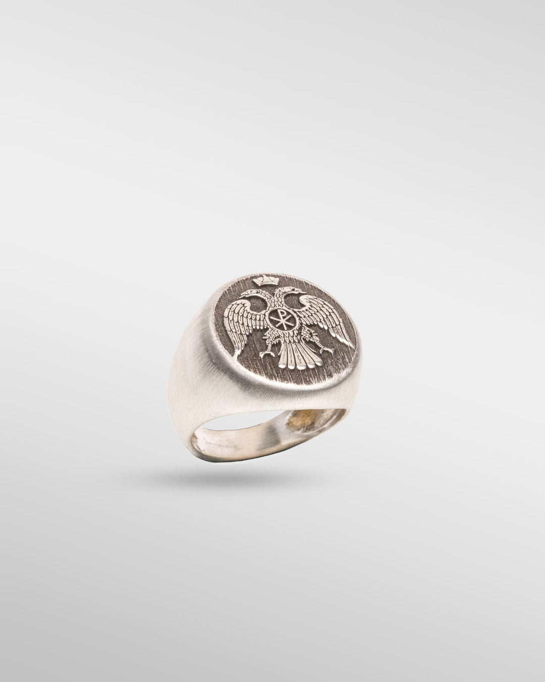 IMPERIAL CHI-RHO RING – THE DOUBLE-HEADED EAGLE in Silver - SPQR SHOP